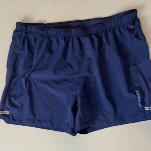 brooks womens running shorts navy blue elastic waistband